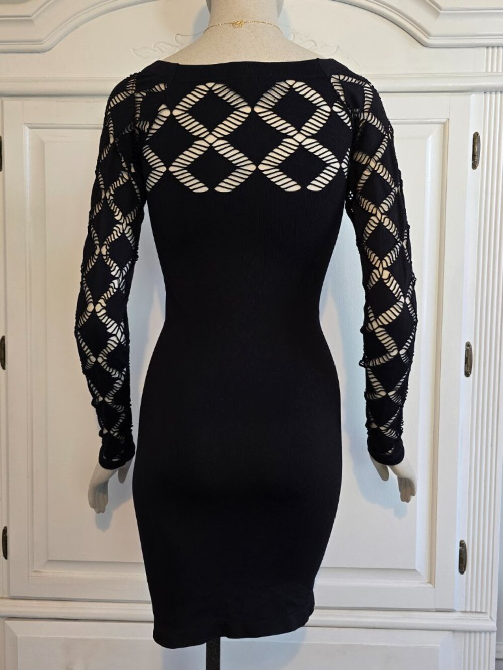 bebe Black Bodycon Mini Dress, Size P/S P/P - Picture 7 of 12